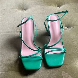 Green Strappy Women's Sandals